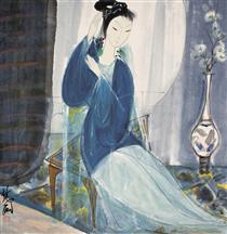 Lady in Blue - Lin Fengmian