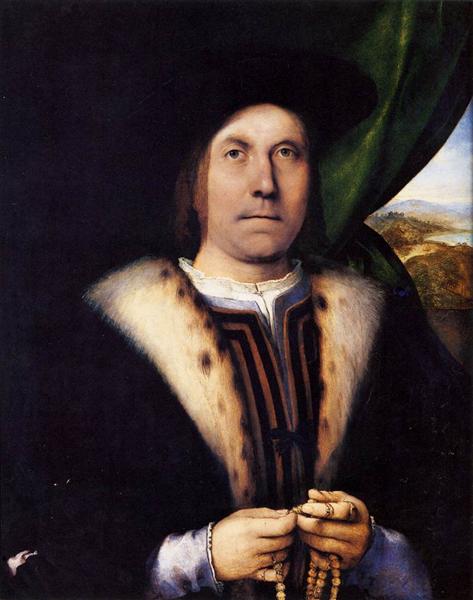Portrait of a Gentleman with a Rosary, c.1517 - Lorenzo Lotto
