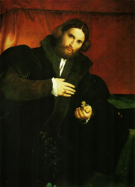 Portrait of a gentleman with lion paw, c.1527 - Lorenzo Lotto