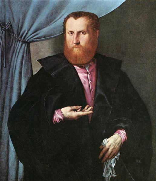 Portrait of a Man in Black Silk Cloak, c.1535 - 羅倫佐·洛托
