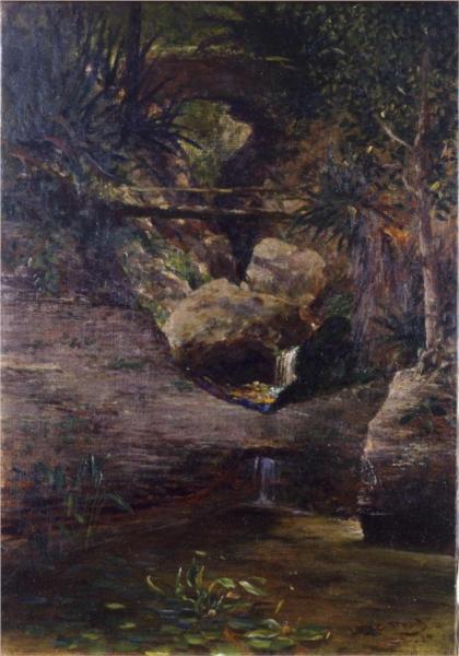 Landscape with Waterfall, 1924 - Луис Комфорт Тиффани