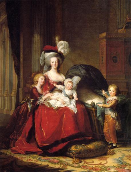 Marie-Antoinette de Lorraine-Habsbourg, reine de France et ses enfants, 1787 - Élisabeth Vigée Le Brun