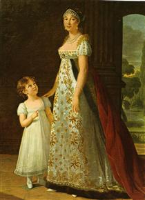 Portrait of Caroline Murat with her daughter, Letizia - Marie-Louise-Élisabeth Vigée-Lebrun