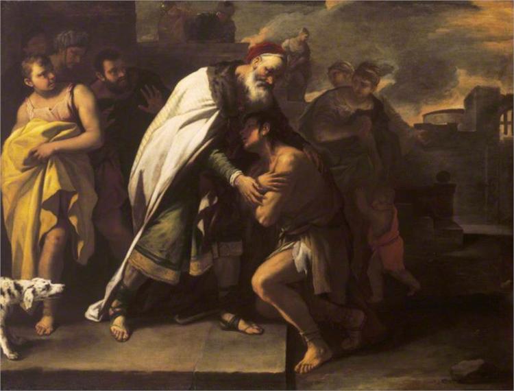 The Parable of the Prodigal Son. Received Home by His Father, 1685 - Luca Giordano