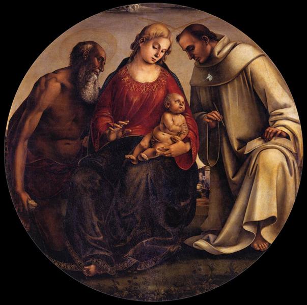 Virgin and Child with Sts Jerome and Bernard of Clairvaux, 1492 - 1493 - Лука Синьорелли