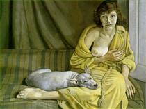 Девушка с белым псом - Люсьен Фрейд