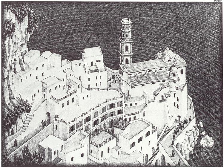 Atrani, Coast of Amalfi, 1931 - 艾雪