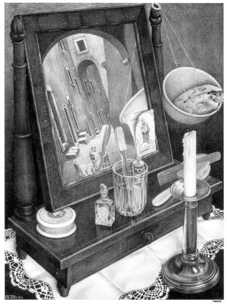Дзеркало і свічка, 1934 - Мауріц Корнеліс Ешер