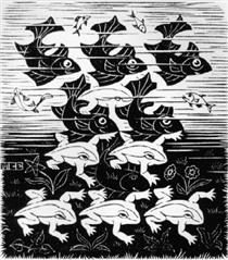Fish and Frogs - M. C. Escher
