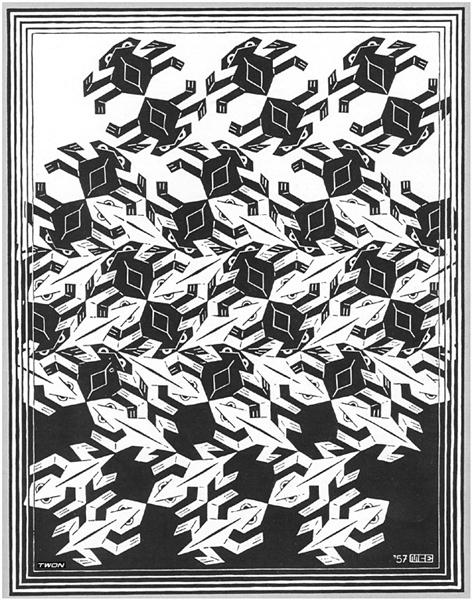 Regular Division of The Plane V, 1957 - M.C. Escher