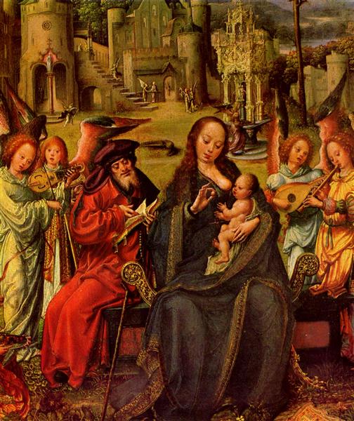 Holy Family with St. Catherine and St. Barbara, c.1515 - Mabuse