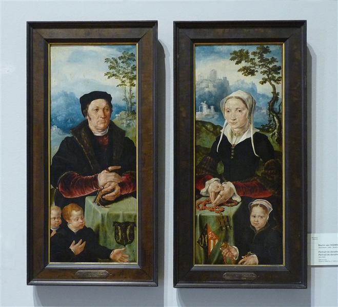 Portraits of donors, c.1560 - Мартен ван Хемскерк