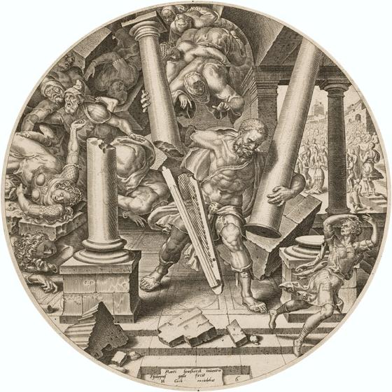 Samson Destroying the Temple of the Philistines, c.1560 - Мартен ван Гемскерк