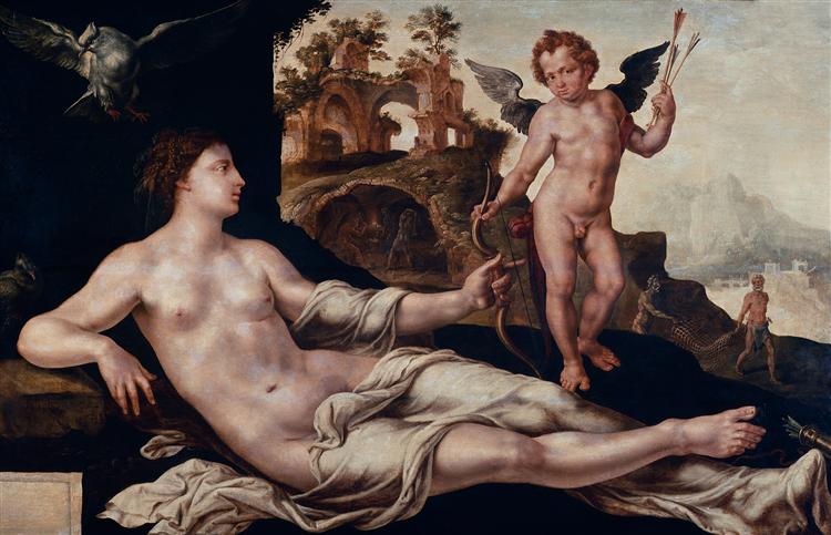 Venus and Amor, 1545 - Мартен ван Хемскерк