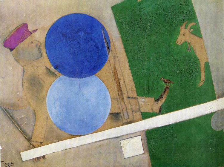 Композиція із кругами та цапом, 1920 - Марк Шагал