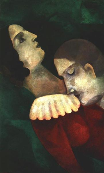 Lovers in green, 1917 - Marc Chagall