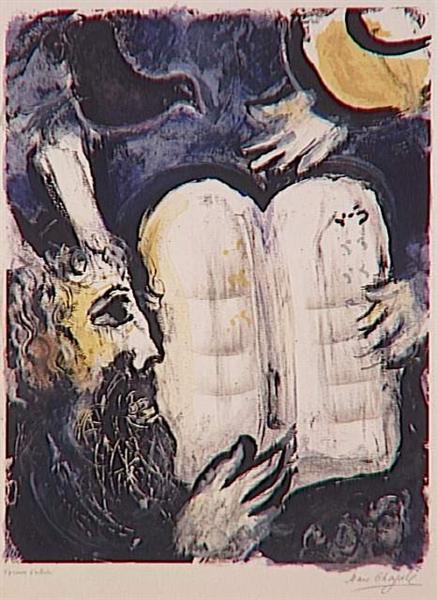 Моисей и Скрижали Завета, 1961 - Марк Шагал