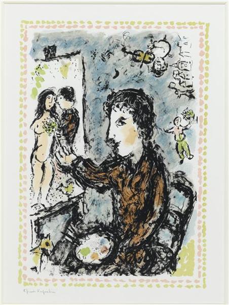 Scene in studio, 1983 - Marc Chagall