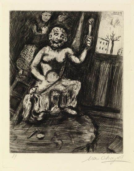 Statuary and the Statue of Jupiter, 1927 - Marc Chagall