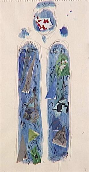 Этюд для витража собора Нотр-Дам в Реймсе, 1973 - Марк Шагал