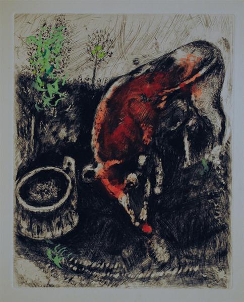The frog who wished to be as big as the ox, 1930 - Марк Шагал