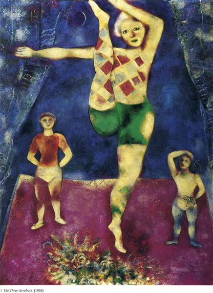 Три акробати, 1926 - Марк Шагал