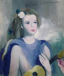 Young Girl with Guitar - Marie Laurencin