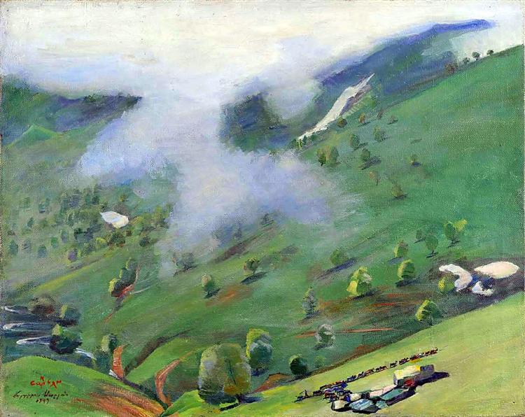 View of the Gorge from the Pushkin Pass, 1949 - 马尔季罗斯·萨良
