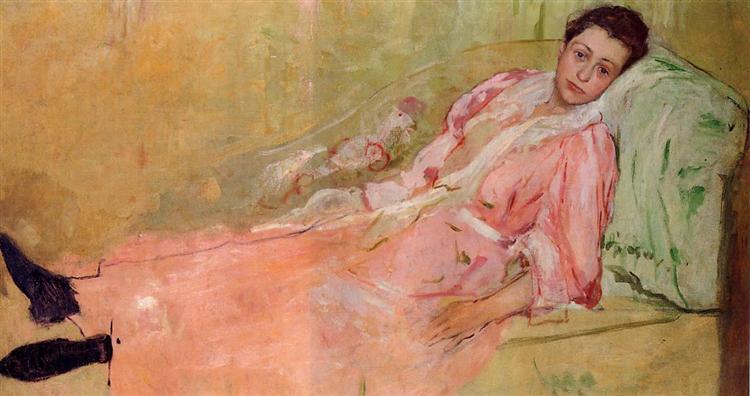 Lydia Reading on a Divan, 1880 - 1881 - Mary Cassatt