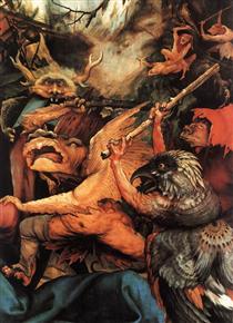 Demons Armed with Sticks (detail from the Isenheim Altarpiece) - Матиас Грюневальд