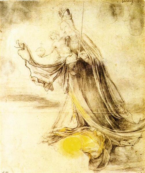 Mary with the Sun below her Feet, c.1520 - Матіас Грюневальд