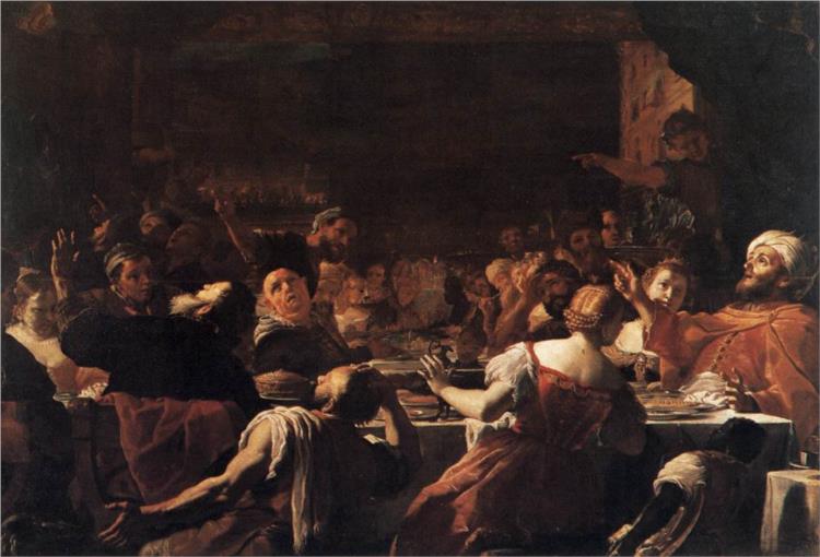 Absalom's Feast, 1659 - Маттіа Преті
