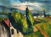 View of a Village with Red Roofs - Maurice de Vlaminck