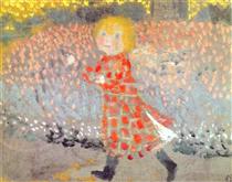 Child in an Apron or Little Girl in a Red Dress - Maurice Denis