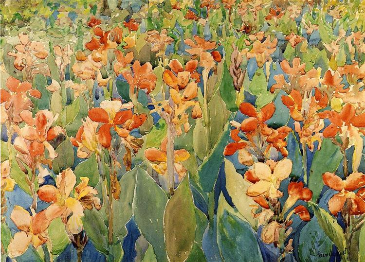 Bed of Flowers (also known as Cannas or The Garden), c.1899 - Морис Прендергаст