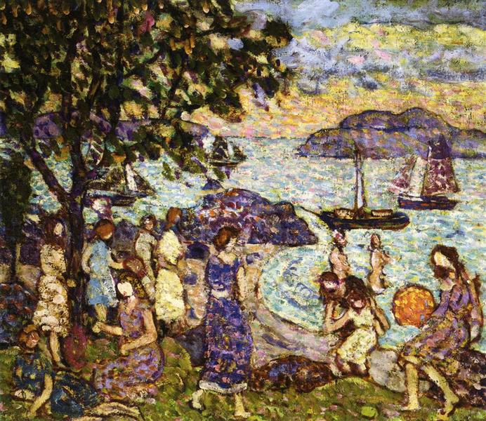 Crepuscule (also known as Along the Shore or Beach), c.1920 - Морис Прендергаст