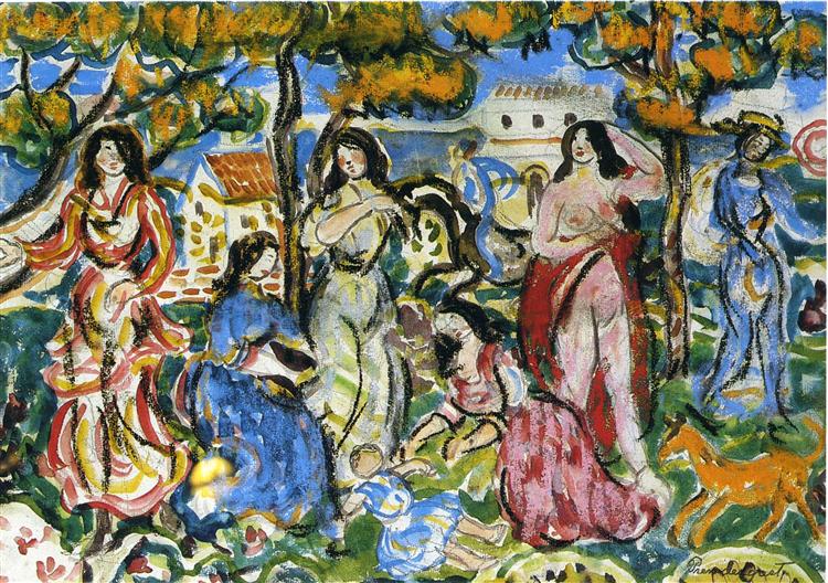 Figures in a Landscape, c.1912 - c.1915 - Морис Прендергаст