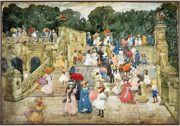 The Mall, Central Park (also known as Steps, Central Park or The Terrace Bridge, Central Park), 1901 - Maurice Prendergast