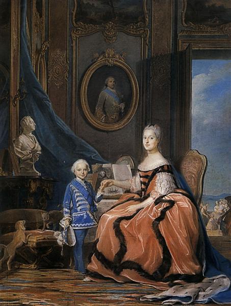 Marie Josephe of Saxony, Dauphine and a son - Maurice Quentin de La Tour