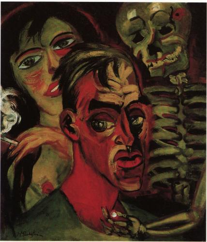Self-Portrait with Death, 1920 - Макс Пехштейн