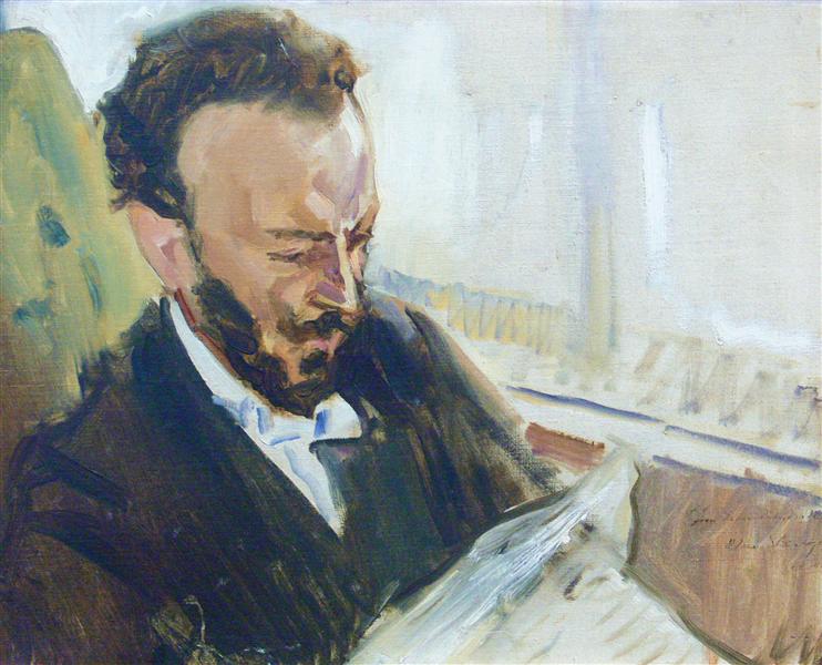 Francisco d'Andrade, Reading a Newspaper, 1903 - Макс Слефогт