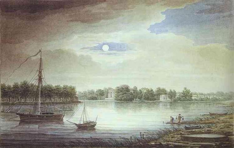 Elagin Island at Night, 1810 - 1820 - Maxim Nikiforowitsch Worobjow