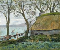 A cottage with thatched roof in Douarnenez - Maxime Maufra