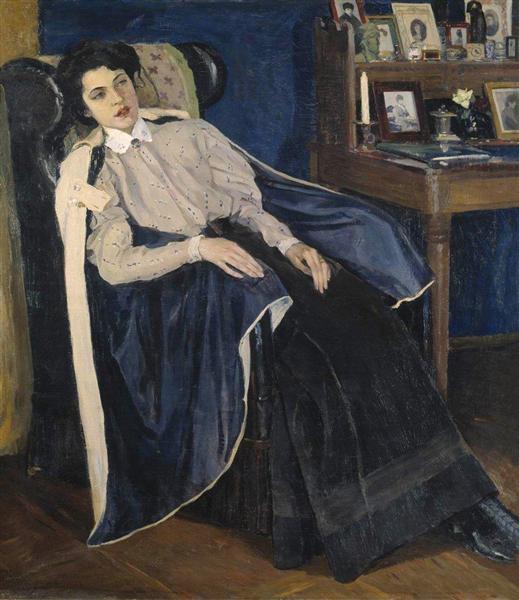 Portrait of O. M. Nesterova, the artist's daughter, 1905 - Mijaíl Nésterov