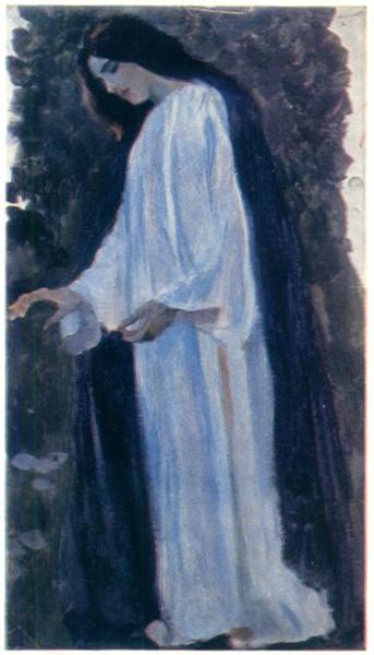 Portrait of O. Nesterova, the artist' daughter - Mikhail Nesterov