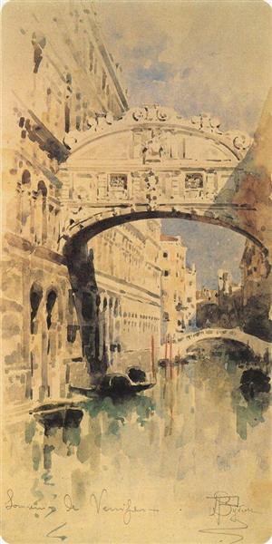 Venice. Bridge of Sighs, 1894 - Михаил Врубель