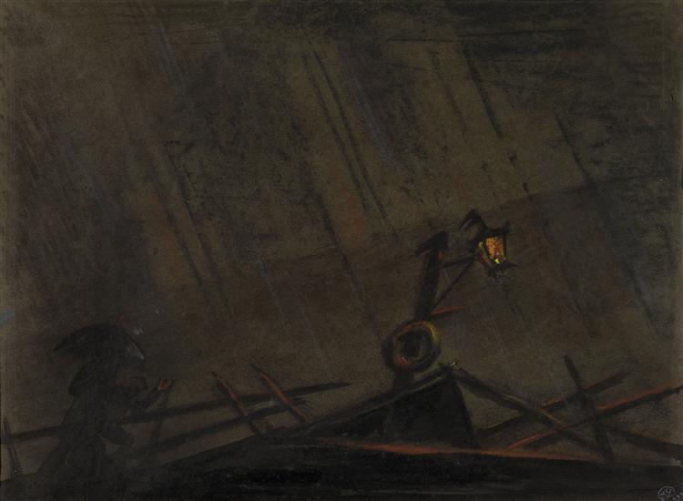 Illustration for Dostoevsky's "The Possessed", 1913 - Мстислав Добужинский