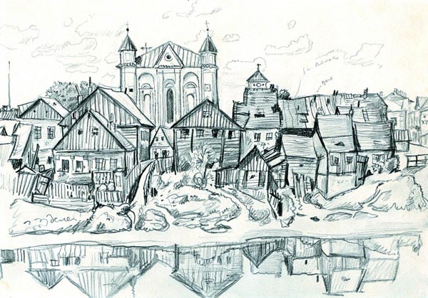 Кедайняй. Вид на місто., 1933 - Мстислав Добужинський