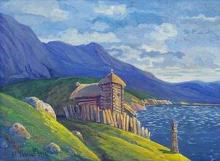Hermitage at the lake, 1912 - Nikolái Roerich
