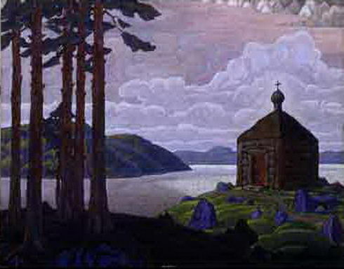 Landscape with chapel, 1915 - 尼古拉斯·洛里奇